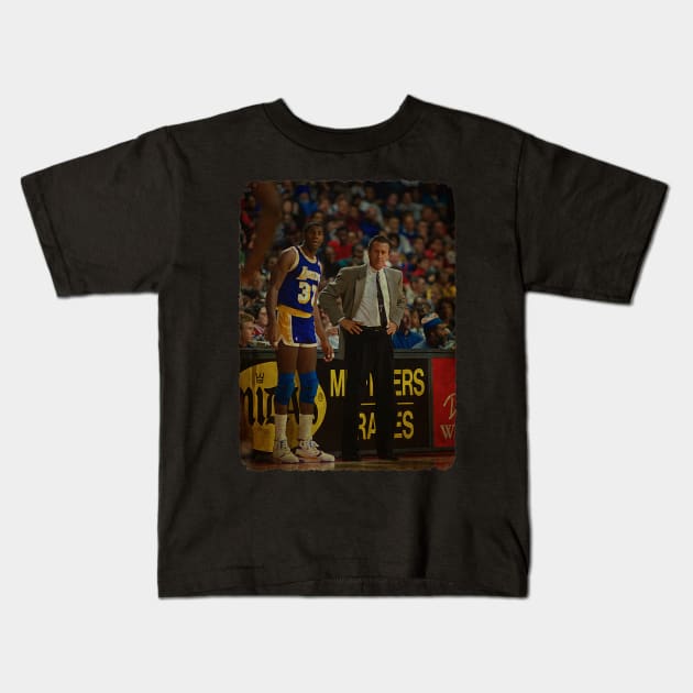 magic johnson and Pat Riley Kids T-Shirt by Milu Milu